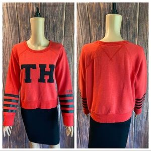 Tommy Hilfiger sport sz medium red and black long sleeve atheltic top sweater